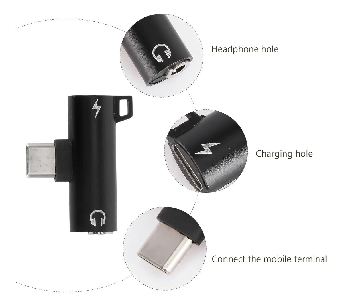 Adaptador USB-C a Jack 3.5mm para Audífonos