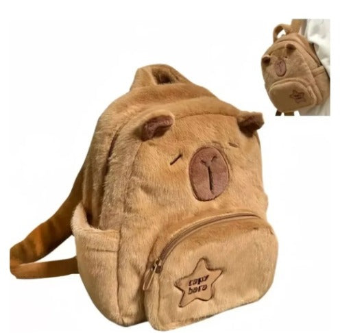 Mochila Kawaii de Capibara — Peluche Suave