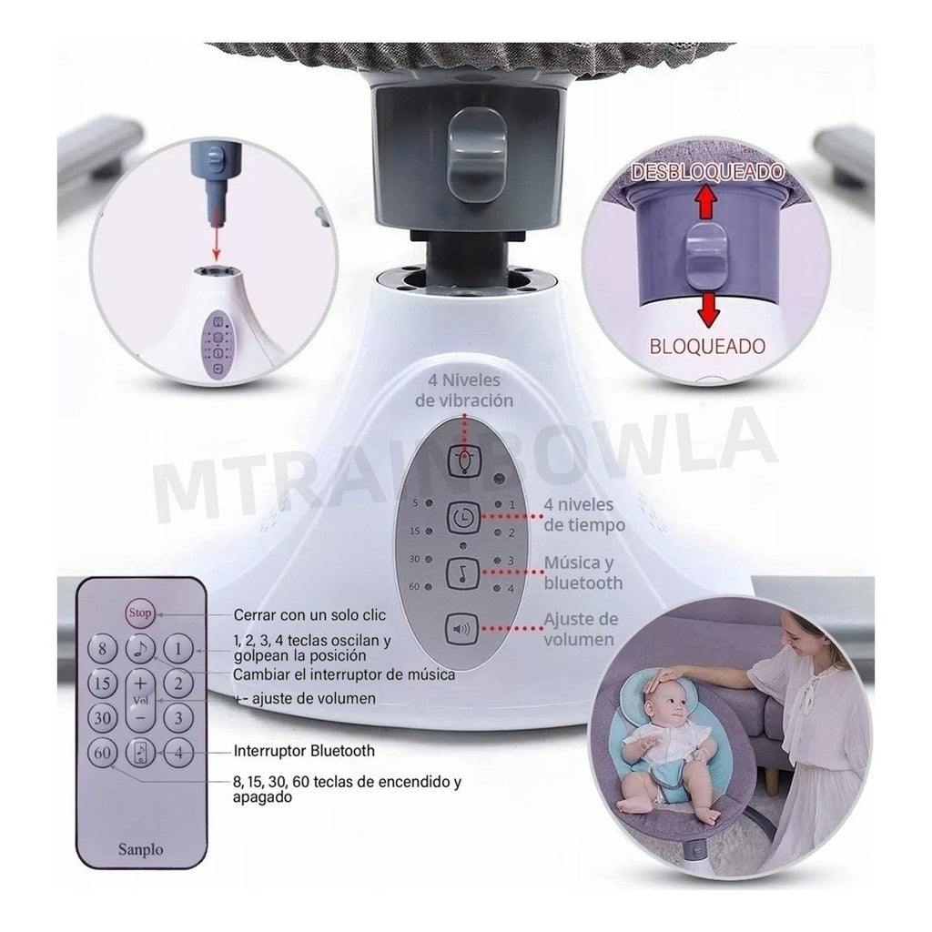 Silla Mecedora Eléctrica para Bebé SweetDream Motion Pro